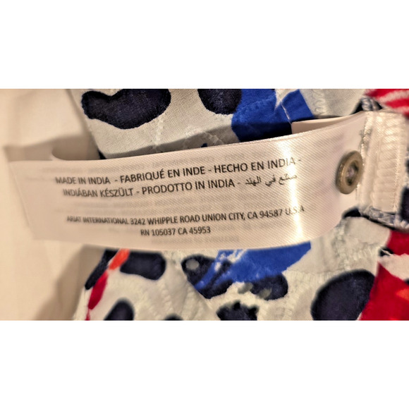 Ariat Top Womens L Red White Blue Front Tie Cotton Eyelet Festival Western - Picture 11 of 13